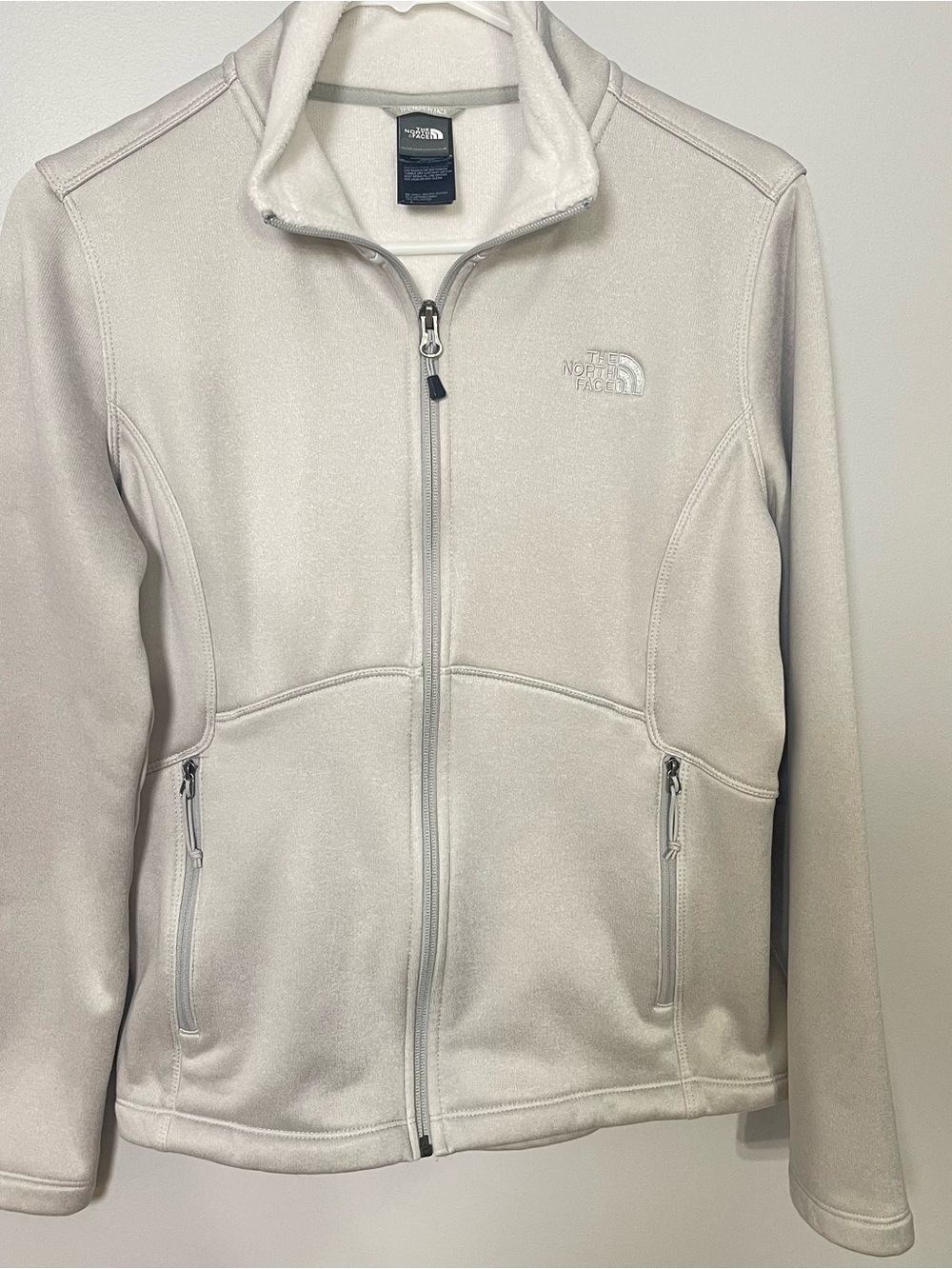 The North Face Women’s Fleece Lined Zip Up Jacket Size Medium Silver Cozy Warm